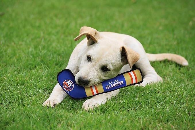 Pets First NHL New York Islanders Stick Toy for Dogs & Cats. Play Hockey with Your Pet with This Licensed Dog Tough Toy Reward!