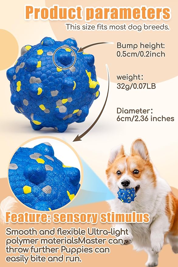 Dog Tennis Balls for Aggressive Chewers, Indestructible Durable Bouncy Interactive Toy for Dogs Fetch Game Lightweight Floating Outdoor Training(4Pcs Medium)