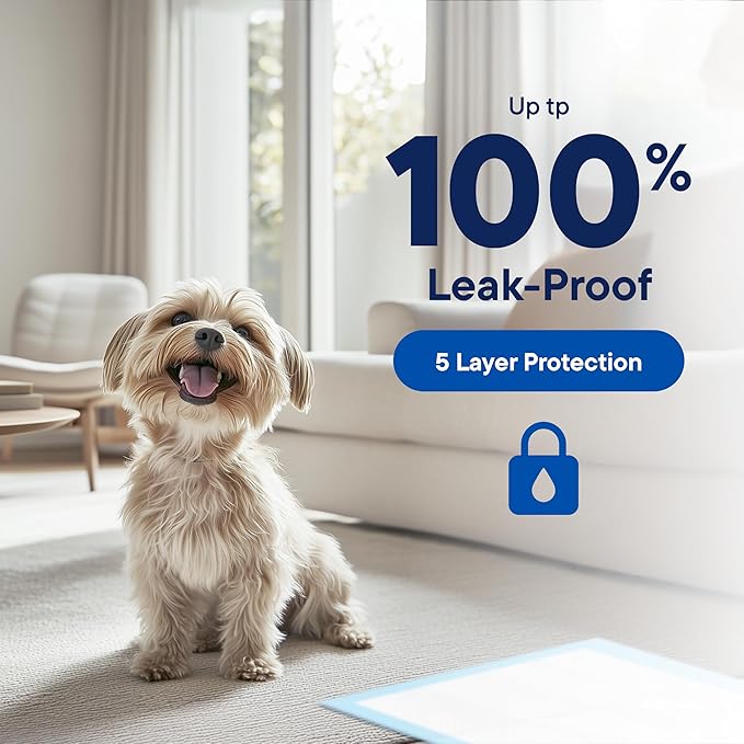 Puppy Pads Pet Pee Pads 17" x 24" [300-Count] Pet Training Disposable Pads, Small Breed Pad, Leak-Proof, Bulk Case Pack - for Chihuahuas, Yorkies, Maltese, Heavy Duty Surface Protector