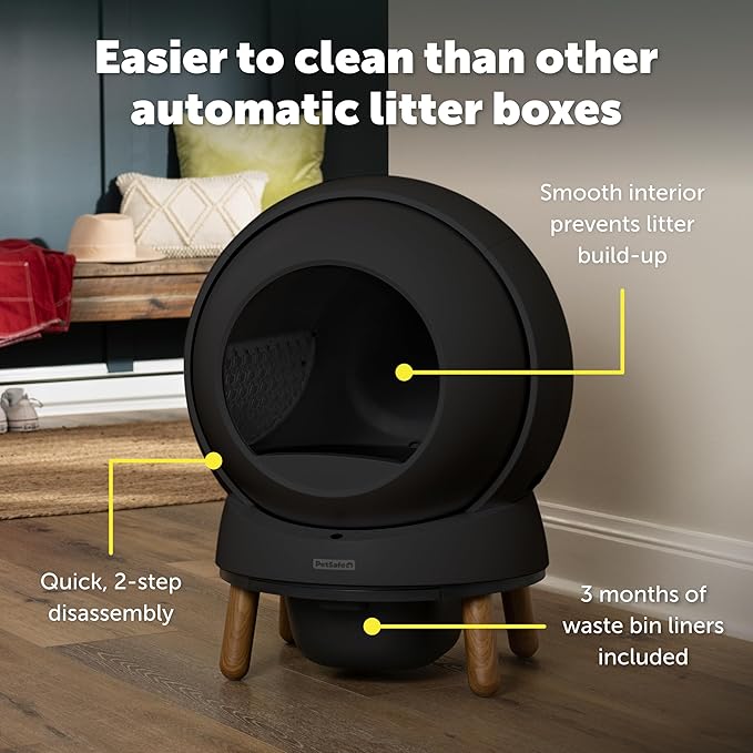 PetSafe ScoopFree SmartSpin Self-Cleaning Litter Box Bundle - Smart Cat Litter Box - Automatic Waste Collection - Odor Control - Complete Litter Kit - Multi-Cat Households