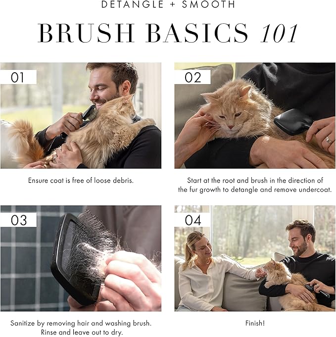 Tweezerman Dog and Cat Slicker Brush for Pets, Grooming Brush with Coated Bristles to Prevent Scratching and Ergonomic Handle