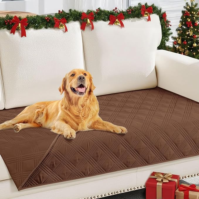 hyha Waterproof Dog Blanket, Reversible Pet Bed Blanket, Soft Sofa Couch Cover for Dogs Washable, Waterproof Pet Couch Covers for Sofa Puppy Cats Furniture Protector(30"x70", Brown/Brown)