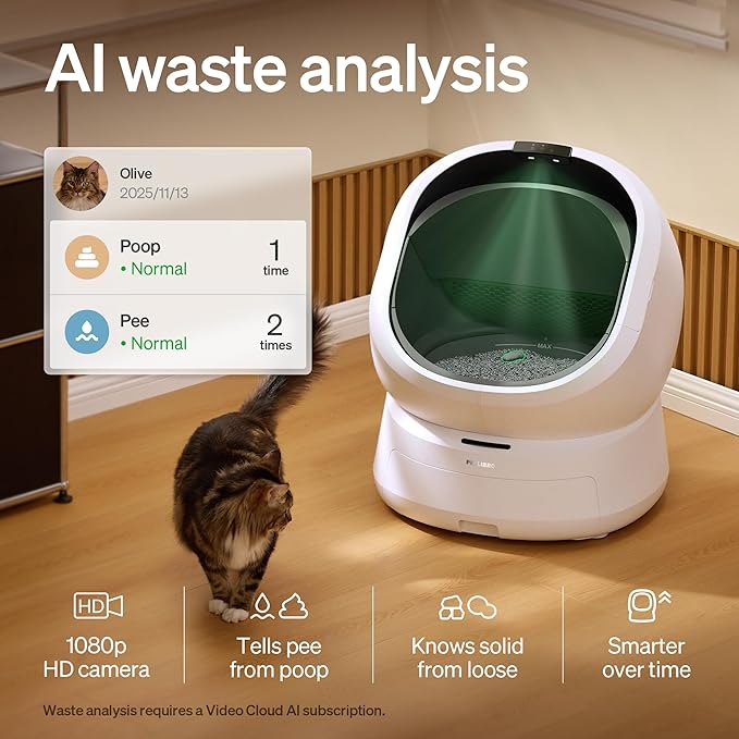 PETLIBRO Luma Automatic Cat Litter Box AI Waste Analysis, Open-Top Self Cleaning Litter Box, in-App Usage Tracking Multi-Cat Recognition, Triple Safety Protection Odor Control LitterBox