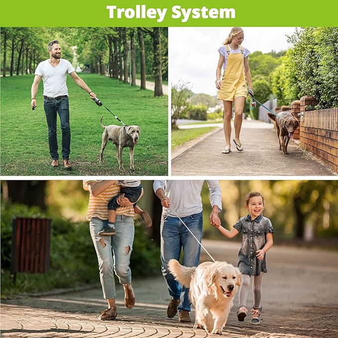 Long Dog Leash 20 FT: Heavy Duty Rope Leashes for Dogs Training with Swivel Lockable Hook Reflective Threads Bungee and Padded Handle - Dog Lead for Large Small Medium Dogs Outside Walking Hiking