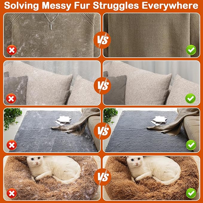 2Pcs Pet Hair Removal Gloves for Cats & Dogs: Upgraded Five-Finger Electrostatic Magic Brush | Reusable Pet Fur Remover Glove for Laundry, Couch, Carpet, Car Seats, Furniture & Clothing (Blue)