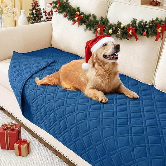 hyha Waterproof Dog Bed Blanket, Soft Pet Blankets, Waterproof Couch Cover for Dogs, Reversible Sofa Covers Washable for Furniture (30x70 Inch, Navy Blue/Navy Blue)