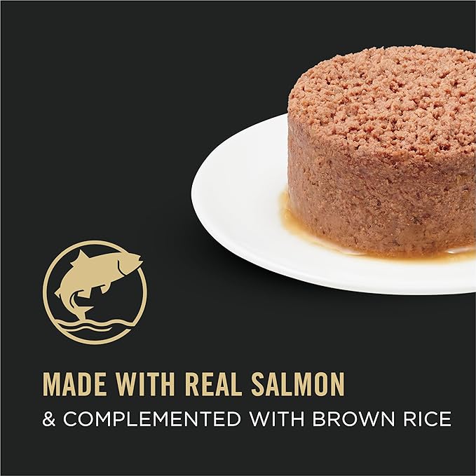 Purina Pro Plan Pate Wet Cat Food, COMPLETE ESSENTIALS Salmon & Brown Rice Entree - (Pack of 24, 5.5 Oz. Cans)