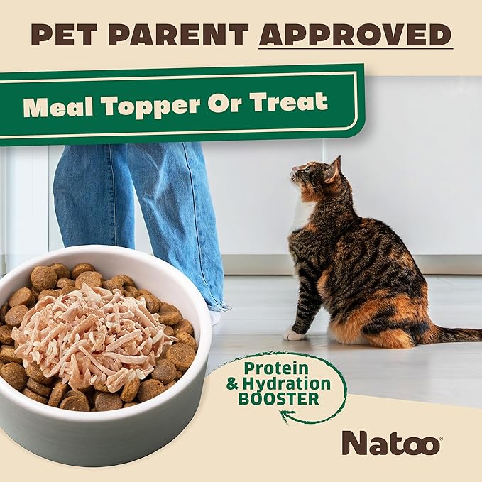 NATOO Cat Food Topper for Picky Eaters, Healthy Soft KittyTreat (Chicken & Brown Rice in Broth), Wet Cat Meal with Gravy, High Protein, Limited Ingredient Adult & Kitten Food, 2.4 oz (Case of 20)