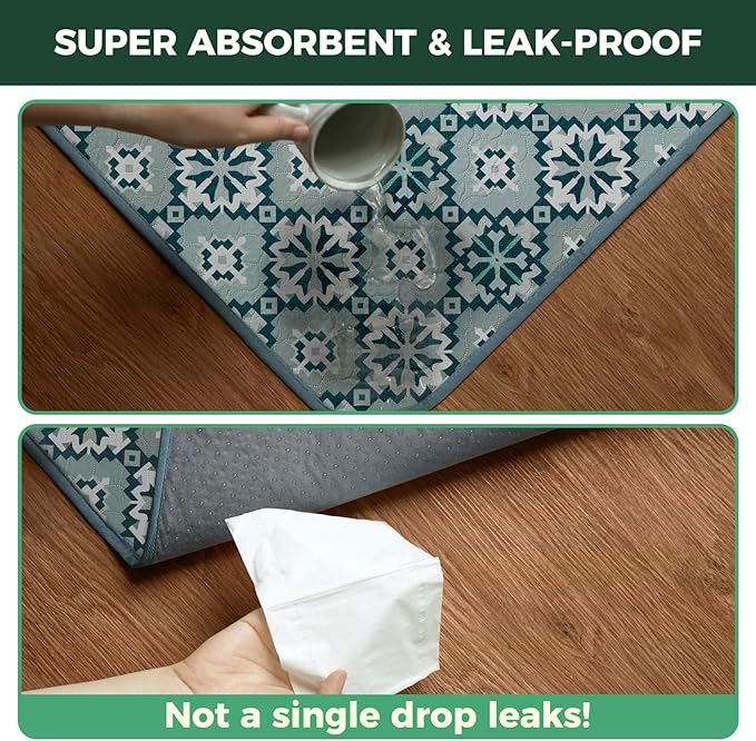 FXW Washable Pee Pads for Dogs, Puppy Pads with Super Absorbent, Specifically Designed for Rollick/Homeplus 24inch 8 Panels Dog Playpen, 63" Square, Tribal Blue, 1 Pack