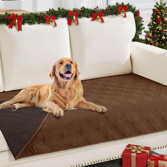 hyha Waterproof Dog Blanket, Reversible Pet Bed Blanket, Soft Sofa Couch Cover for Dogs Washable, Waterproof Pet Couch Covers for Sofa Puppy Cats Furniture Protector(30"x70", Brown/Chocolate)