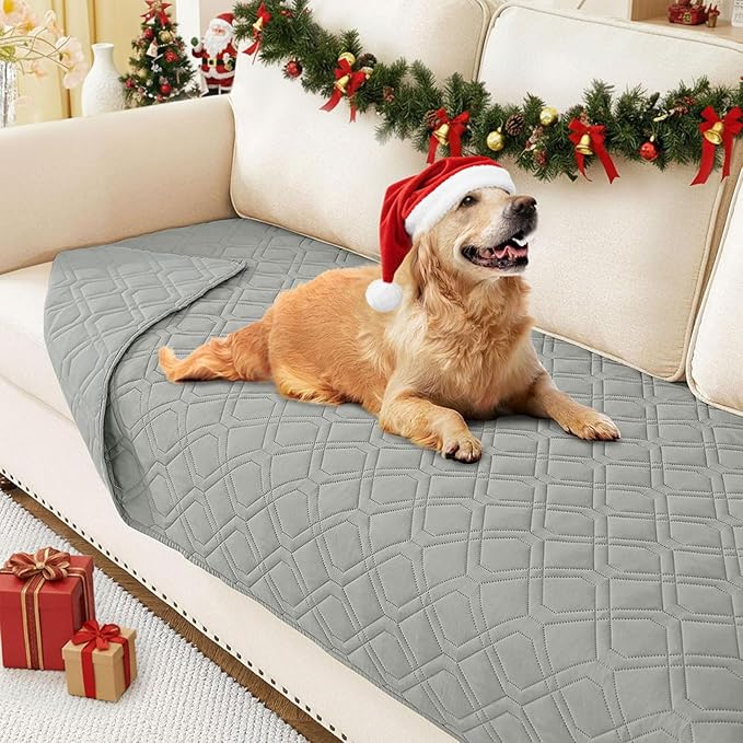 hyha Waterproof Dog Bed Blanket, Soft Pet Blankets, Waterproof Couch Cover for Dogs, Reversible Sofa Covers Washable for Furniture (30x70 Inch, Grey/Grey)