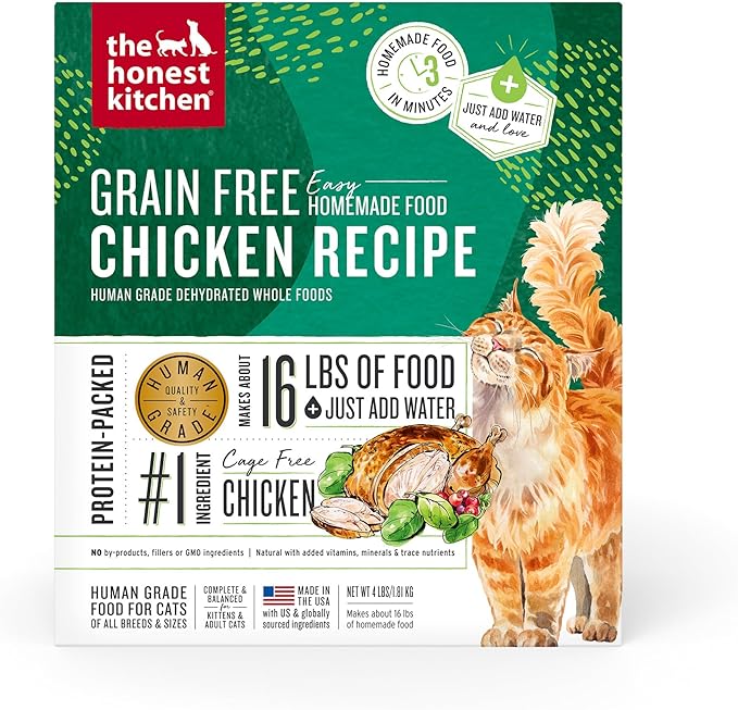 The Honest Kitchen Human Grade Dehydrated Grain Free Chicken Cat Food 4 Pound (Pack of 1)