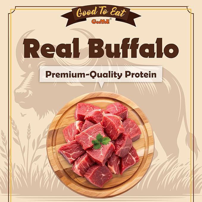 Gootoe Buffalo Dog Treats, Buffalo Bites Stick (Small) 8oz - Natural Low-Fat Chews for Training & Rewards, Limited Ingredient, Resealable Bag, Perfect for Small Dogs & Puppies