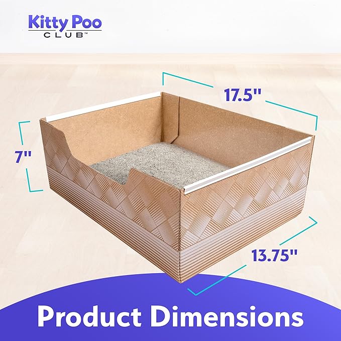 Kitty Poo Club Leakproof Disposable 2-Pack Cat Litter Box with 2 Bags Diatomite Litter | Superior Odor Control & Recyclable Design | Perfect for Travel, Multi-Cat Homes & Daily Use