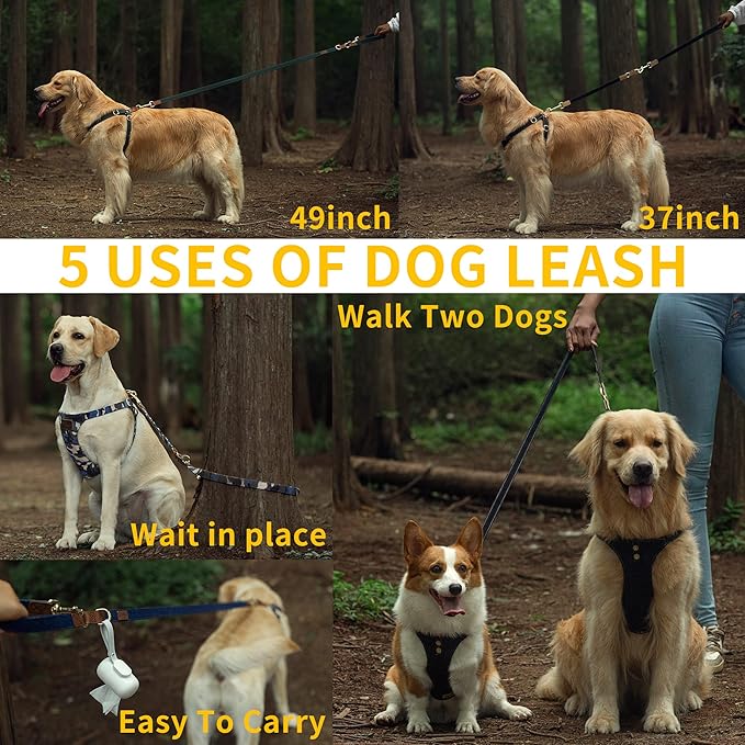 Puppytie Dog Harness & Multi-Function Leash Set - No Pull Function, Easy Walk Design - Camouflage Brown, Size M