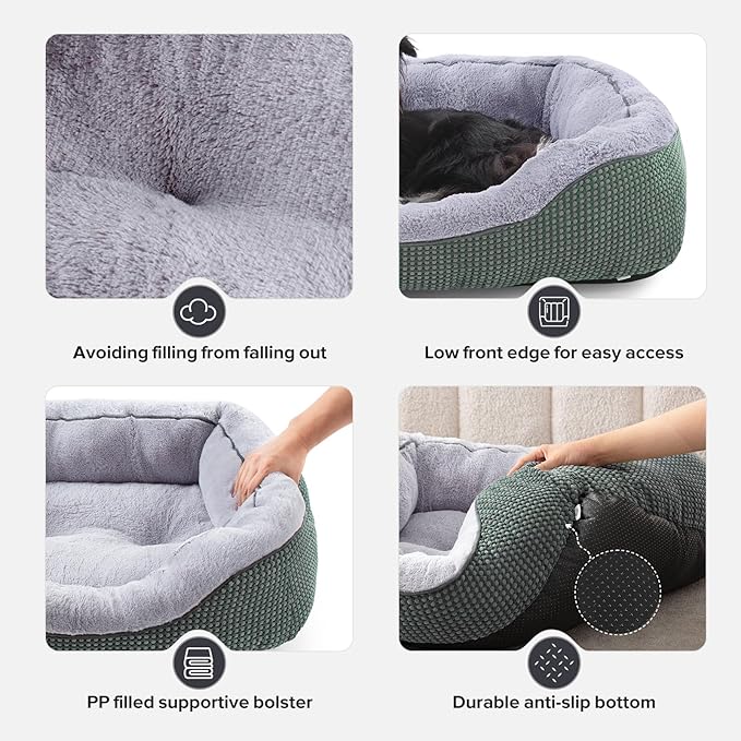 INVENHO Large Dog Beds Large Sized, Washable Orthopedic Warming Soft Sleeping Durable with Anti-Slip Bottom