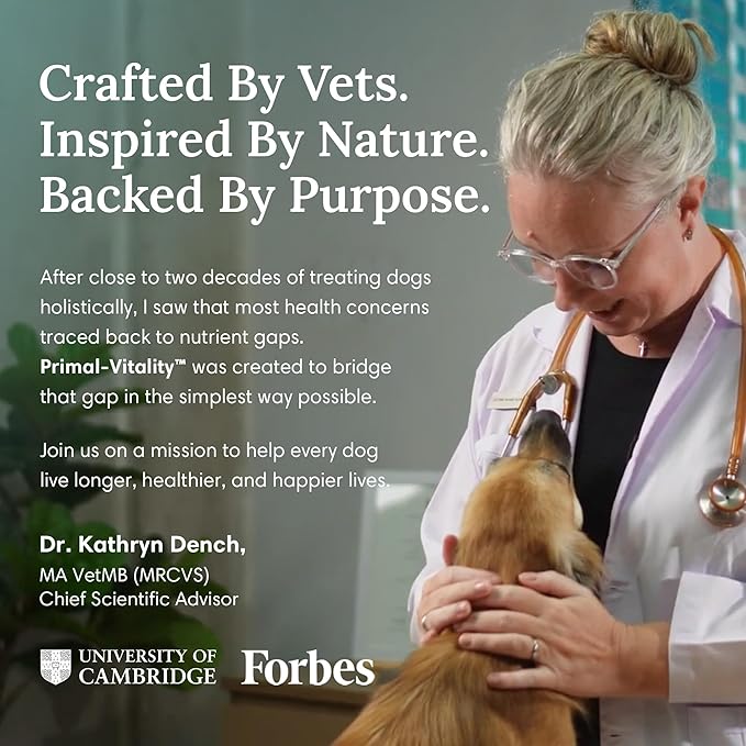 PawOrigins® Primal-Vitality™ Bone Broth Powder for Dogs – Grass-Fed Beef Organ Complex with Liver, Heart, Kidney, Pancreas, Spleen & Bone Broth Protein – Natural Dog Food Topper, 120 Servings