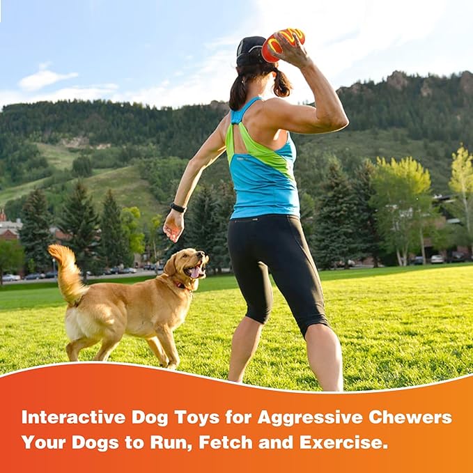 LiuMelinda Dog Chew Toys for Aggressive-Chewers - Indestructible Dog Toy for Aggressive Chewer(2-Pack)，Tough Chew Toys for Dogs （Rubber）