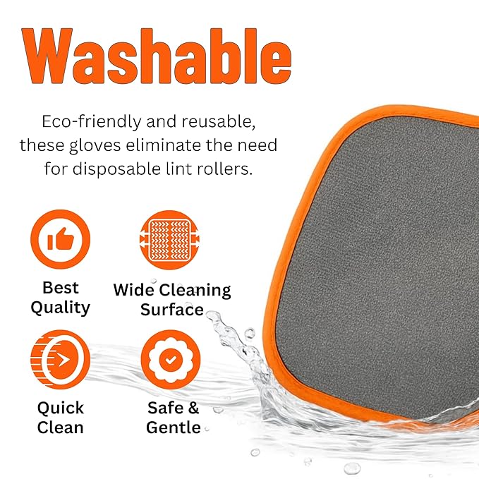 2 PC RivOcen Pet Hair Removal Brush Gloves, Electrostatic Reusable Cat Dog Hair Remover Grooming Glove Tool. Reusable Magic Brush Pet Hair Remover Tool for Carpet, Couch,Car Seat, Laundry.