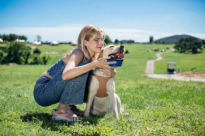 Dog Harness, No Pull Dogs Harness and Multi-Function Leash Set for Medium Dogs Easy Walk Everyday Adjustable Soft Dog Vest Harness Fashionable Dog Accessories Denim Khaki-Button-Slim Large