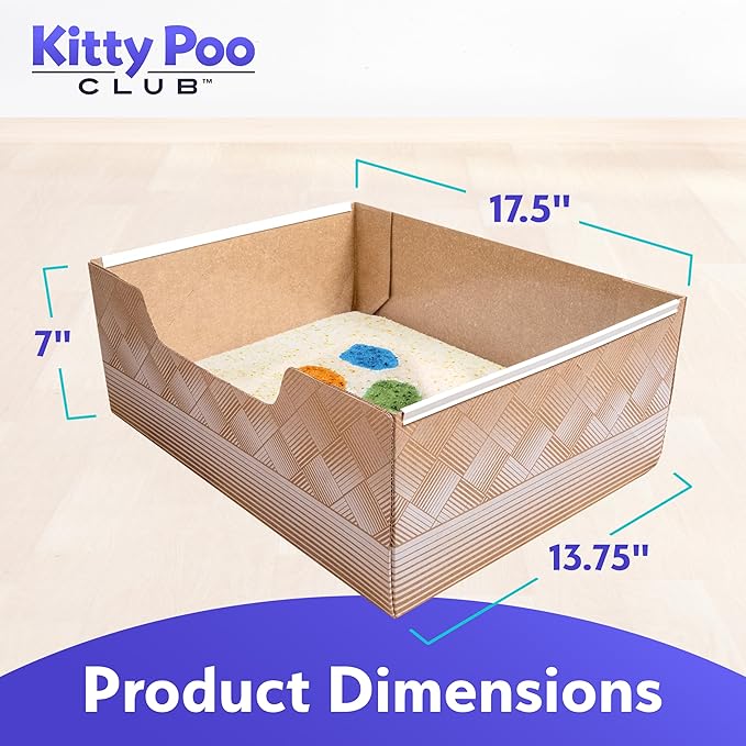 Kitty Poo Club Health Indicating Cat Litter 2-Bag Non-Clumping Lightweight with Disposable 2-Pack Cat Litter Box | Non Clumping, Super Absorbent Odor Control — Perfect for Daily Use