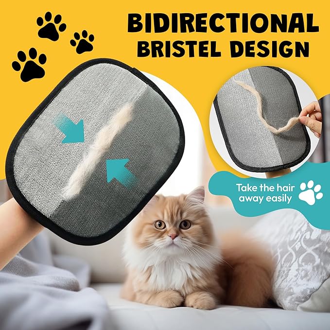 Pet Hair Remover Gloves for Dogs & Cats – 2-Piece Fur Removal Set
