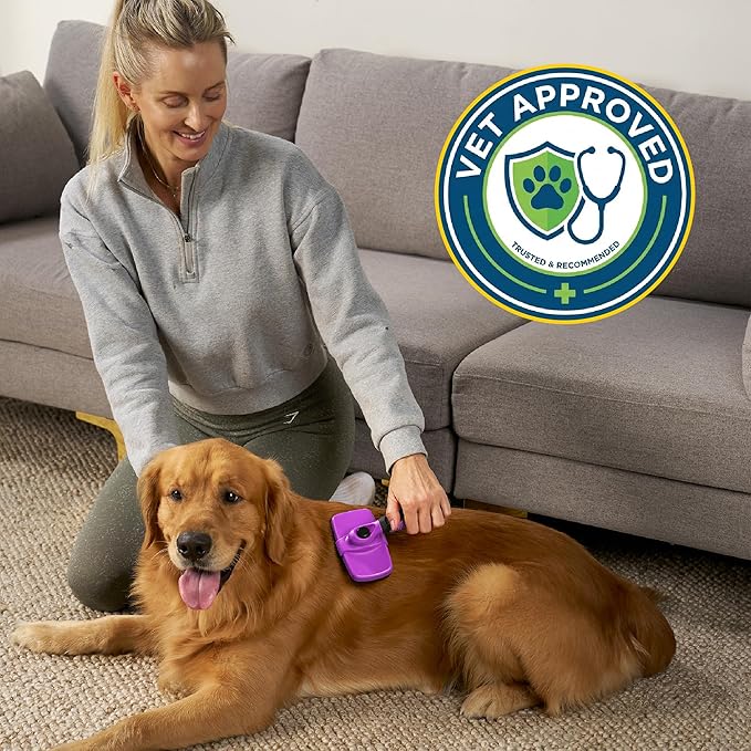 Deshedding Dog Brush for Shedding – Self Clean Cat Brush Deshedding & Grooming Tool for Long Haired and Short Haired Dogs, Slicker Brushes for Dogs, Skin-Friendly, Retractable Bristles, Easy to Clean