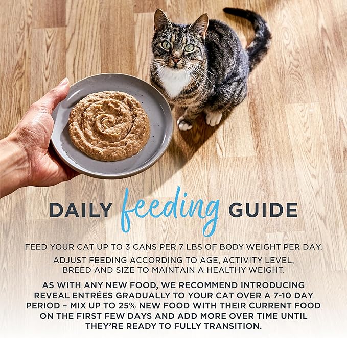 Reveal Entrées Natural Wet Cat Food Paté, Grain-Free with Added Vitamins & Minerals, Carrageenan-Free and High Protein, Chicken Breast Paté Recipe (24 x 2.47 oz Cans)