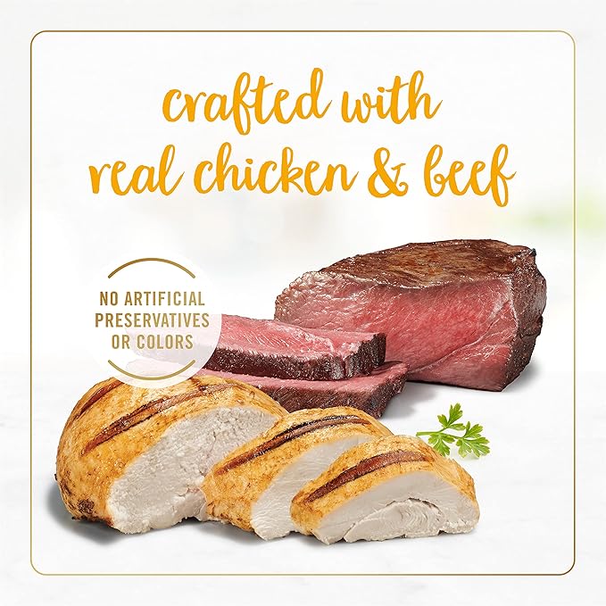 Purina Fancy Feast Grilled Wet Cat Food, Grilled Chicken & Beef Feast in Gravy, Wet Cat Food with No Artificial Preservatives or Colors, 3 OZ Can (Pack of 12)