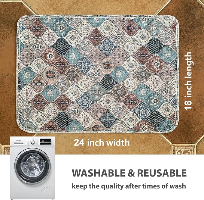 nunubaby Washable Pee Pads for Dogs, Stylish, Non-Slip and Leak-Proof Pee Pads. Reusable Potty Pads for Dogs for Crates and Floors.(Dark Red/Multi, 18" x24" )