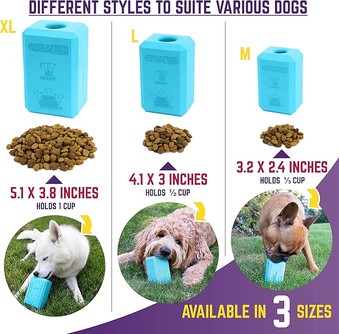 Chew King Premium Treat Dog Toy, XL, Extremely Durable Natural Rubber Fillable Toy Collection, Frozen Feeding