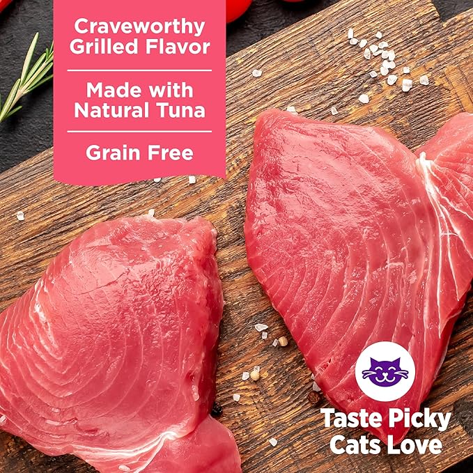 Wellness Complete Health Grilled, Adult Wet Cat Food, Natural, Protein-Rich, Grain-Free, Canned, 3 Ounce, 12 Pack, (Tuna, Mackerel & Shrimp Entrée Recipe)