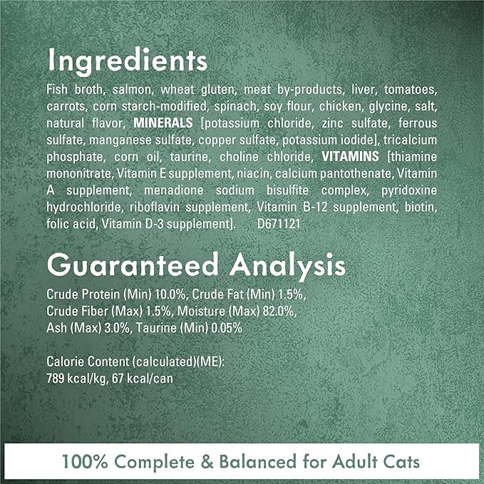 Purina Fancy Feast Wet Cat Food Medleys Wild Salmon Primavera With Tomatoes Carrots and Spinach in Silky Broth - (Pack of 24) 3 oz. Cans