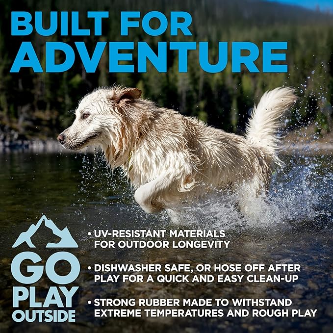 Playology Hound2O Dog Toys | Squeaky Tug Ball Toy for Tug of War | Yellow Floating Outdoor Toy - Easy to Clean and Made from Non Toxic Materials