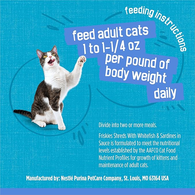 Purina Friskies Shreds With Whitefish and Sardines in Sauce Wet Cat Food - (Pack of 24) 5.5 oz. Cans