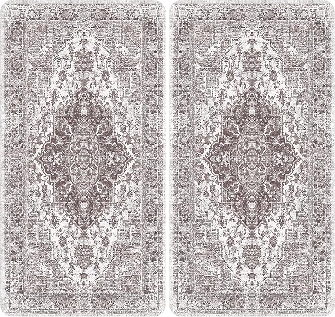 nunubaby Washable Pee Pads for Dogs, Stylish, Non-Slip and Leak-Proof Pee Pads. Reusable Potty Pads for Dogs for Crates and Floors.(Brown/Geo, 24" x48" )