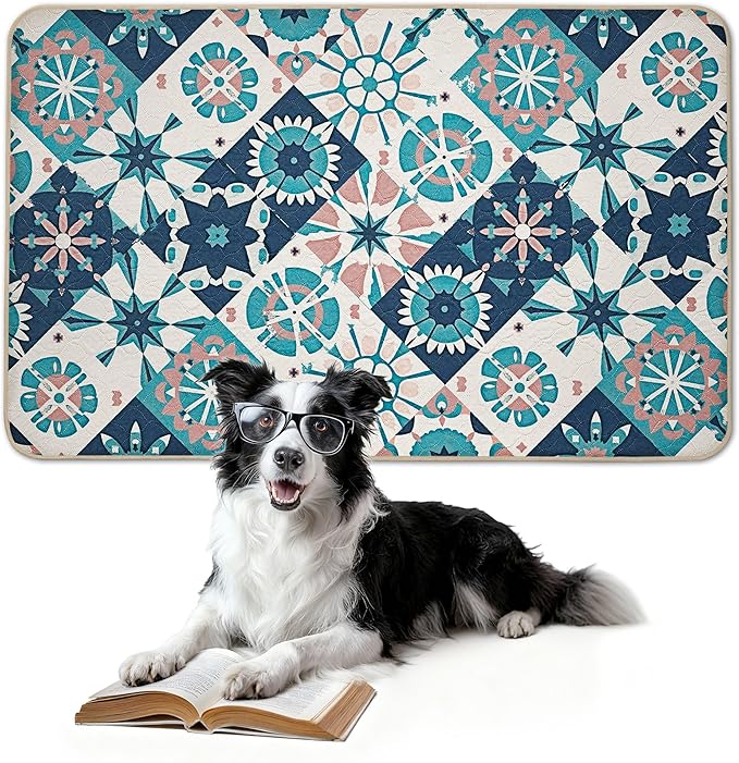 FXW Washable Pee Pads for Dogs, Puppy Pads with Super Absorbent, Specifically Designed for FXW Rollick/Homeplus 24inch 6 Panels Dog Playpen, 39" x 63" Rectangle, Tie-Dye Beige, 1 Pack