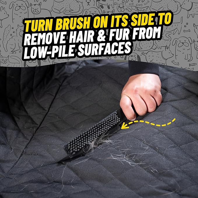 Chemical Guys Professional Rubber Pet Hair Removal Brush – Multi Surface Detailing & Pet Hair Removal Tool for Cars, Trucks, SUVs, RVs & Home – Removes Lint and Debris from Upholstery and Carpet