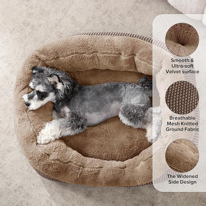 INVENHO Small Dog Bed Washable Orthopedic Calming Warming Durable Pet Bed with Anti-Slip Bottom