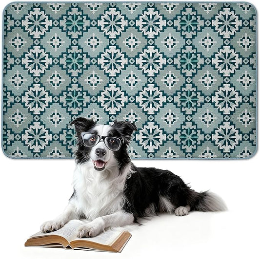 FXW Washable Pee Pads for Dogs, Puppy Pads with Super Absorbent, Specifically Designed for FXW Rollick/Homeplus 24inch 6 Panels Dog Playpen, 39" x 63" Rectangle, Tribal Blue, 1 Pack