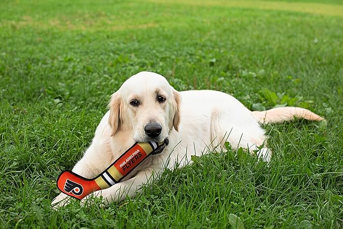 Pets First NHL Philadelphia Flyers Stick Toy for Dogs & Cats. Play Hockey with Your Pet with This Licensed Dog Tough Toy Reward!