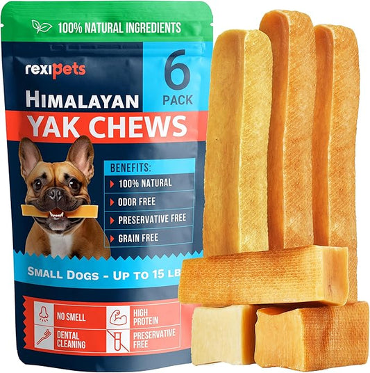 100% Natural Yak Cheese Himalayan Made Dog Chews All Breeds - Lactose Free Yak Chew for Small, Medium & Large Dogs - Dental Cleaning Dog Chews Aggressive Chewers - Long Lasting Odor & Gluten Free
