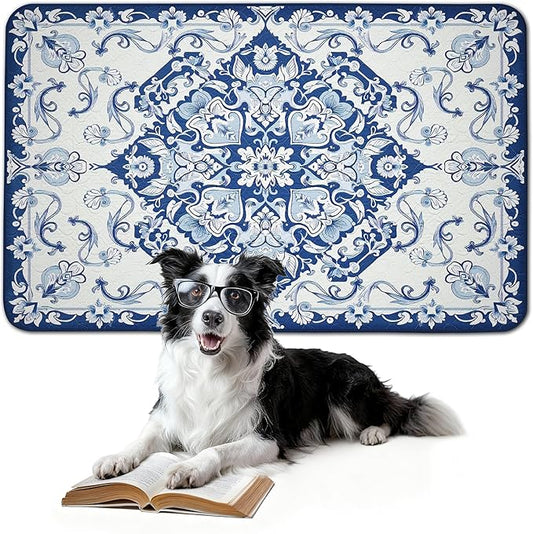 FXW Washable Pee Pads for Dogs, Puppy Pads with Super Absorbent, Specifically Designed for FXW Rollick/Homeplus 24inch 6 Panels Dog Playpen, 39" x 63" Rectangle, Mandala Blue, 1 Pack