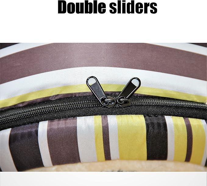 Cat Bed or Dog Bed,2 Ways to Use,Indoor Pet House with Fluffy Mat,Removable and Washable Cover,Splash-Proof House and Non-Slip Bottom,for Cats and Small Dogs(S Vertical Stripes)