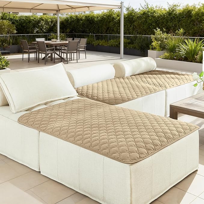 gogobunny 3X Stronger Waterproof Pet Blanket, Scratch Proof Furniture Protector for Dogs Cats, Reversible Cover 40x50 Inch, Dark Beige