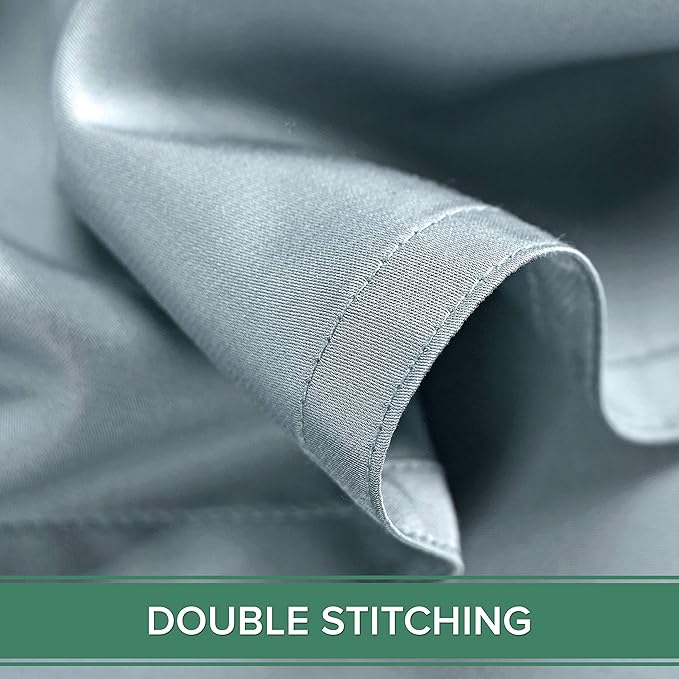 Pure Bamboo King Sheets, Genuine 100% Organic Viscose Derived from Bamboo Bed Sheet Set, Luxuriously Soft & Cooling, Double Stitching, 2 Year Quality Promise (King, Sterling Blue)