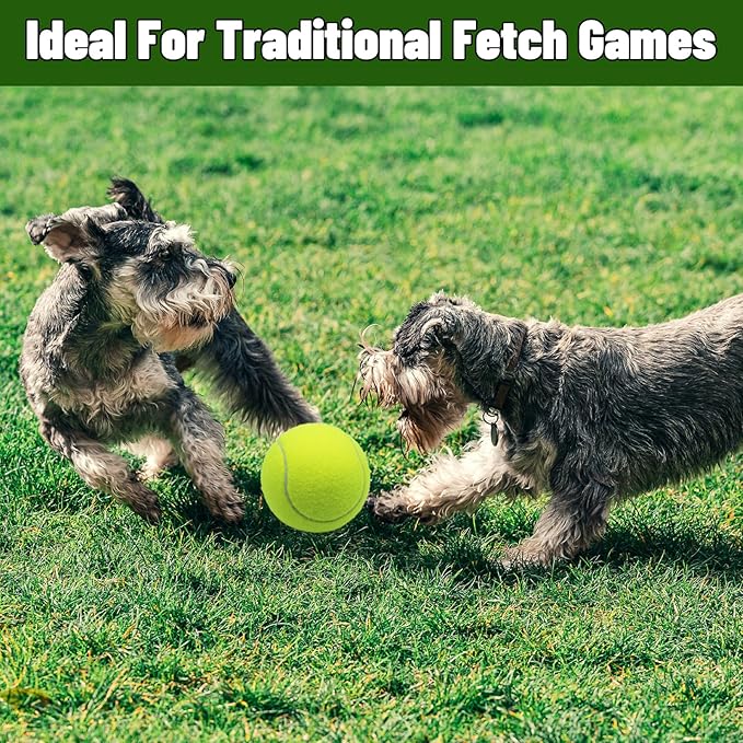 Magicorange Tennis Ball Dog Toys，2 Pack 4 inch Oversize Giant Tennis Balls Dog Tennis Ball Large Pet Chew Toy for Outdoor/Indoor Sports (Multicolor, 2 Pack)