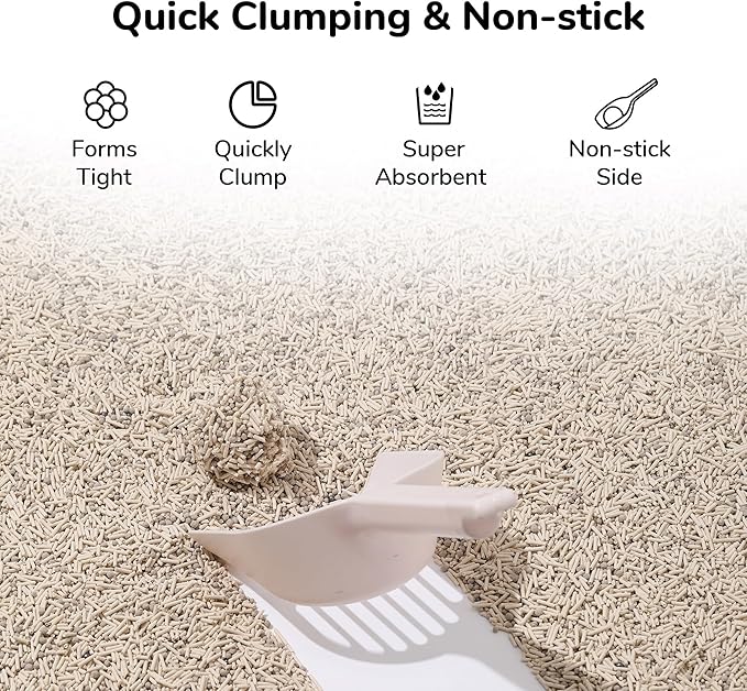FUKUMARU Tofu Cat Litter, Strong Clumping Cat Litter Pellets, Effective Odor Control, Ultra Absorbent, Dust Free, Natural, Lightweight, Low Tracking, White Tea, 6lb x 3 Bags