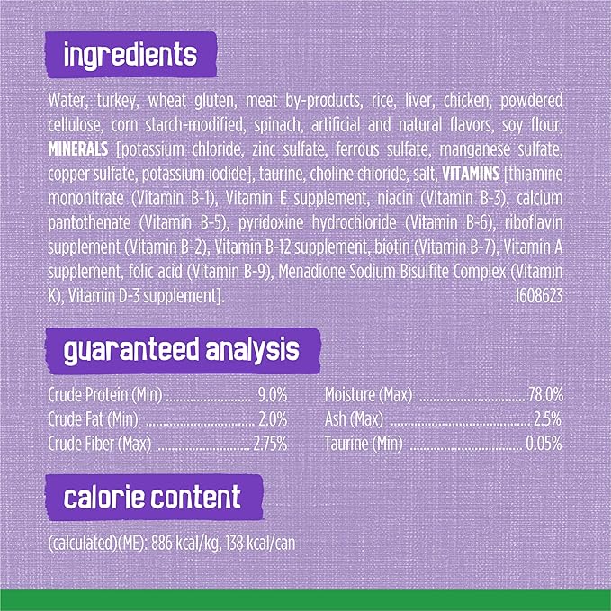 Purina Friskies Indoor Cat Food Meaty Bits Homestyle Turkey Dinner With Garden Greens in Gravy - (Pack of 24) 5.5 oz. Cans