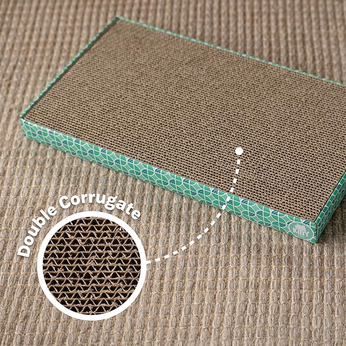 Kitty City XL Wide Corrugate Cat Scratchers 3 Pieces, Cat Scratching, Cat Scratch Pad, Door Clips, Furniture Protectors from Cat Scratching